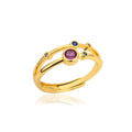 Anillo Ticotrendy Geométrico | Circón | Abierto Acero Inox Oro | Joyería Moda 2025