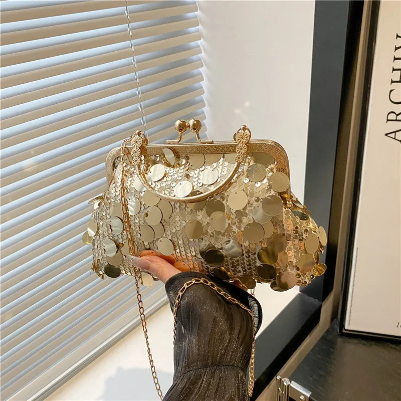 Bolso Hombro Mujer Elegante Lentejuelas Noche