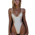 Traje de Baño de Una Pieza Sexy con Retazos para Verano
