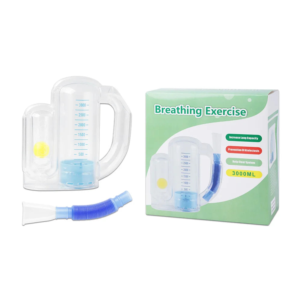 Entrenador De Respiración 3 Bolas | Ejercitador Función Pulmonar Capacidad Vital | Rehabilitación Y Canto