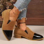 Zapatos de Tacón Bajo Leopardo | Tacón Cuadrado | Punta Estrecha | Talla Grande