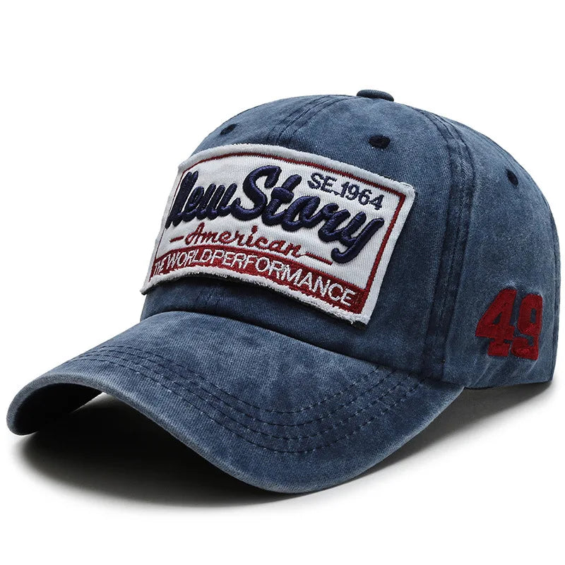 Gorra Vintage con Visera Curvada Bordada para Actividades al Aire Libre
