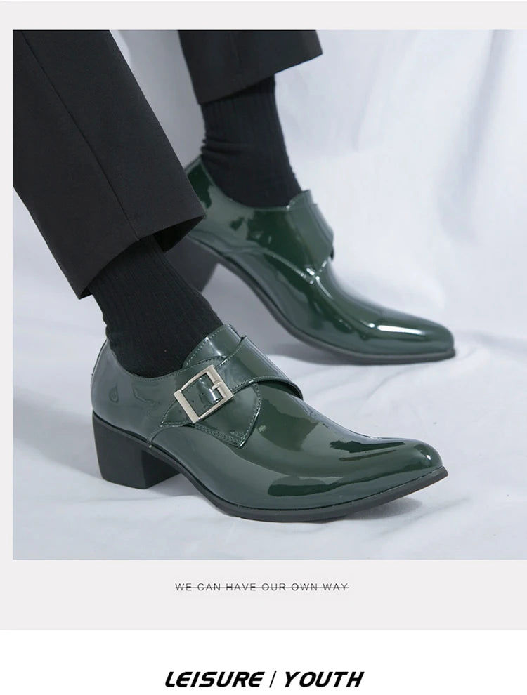 Mocasines Negros Lujo Hombre | Punta Puntiaguda Sin Cordones Zapatos Oxford Boda