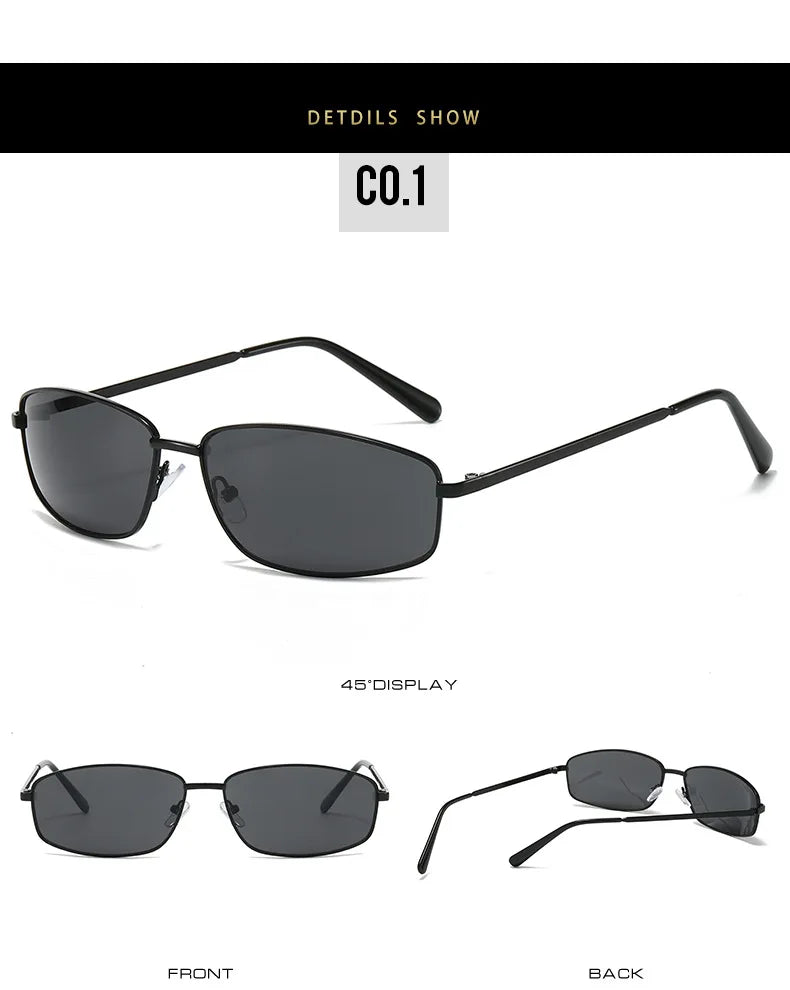 Gafas de Sol Y2K para Mujer Estilo Vintage Punk con Marco Metálico