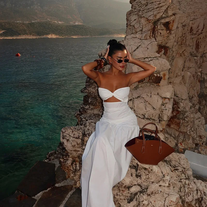 Vestido Largo Sin Mangas Elegante Playa Verano Mujer 2025