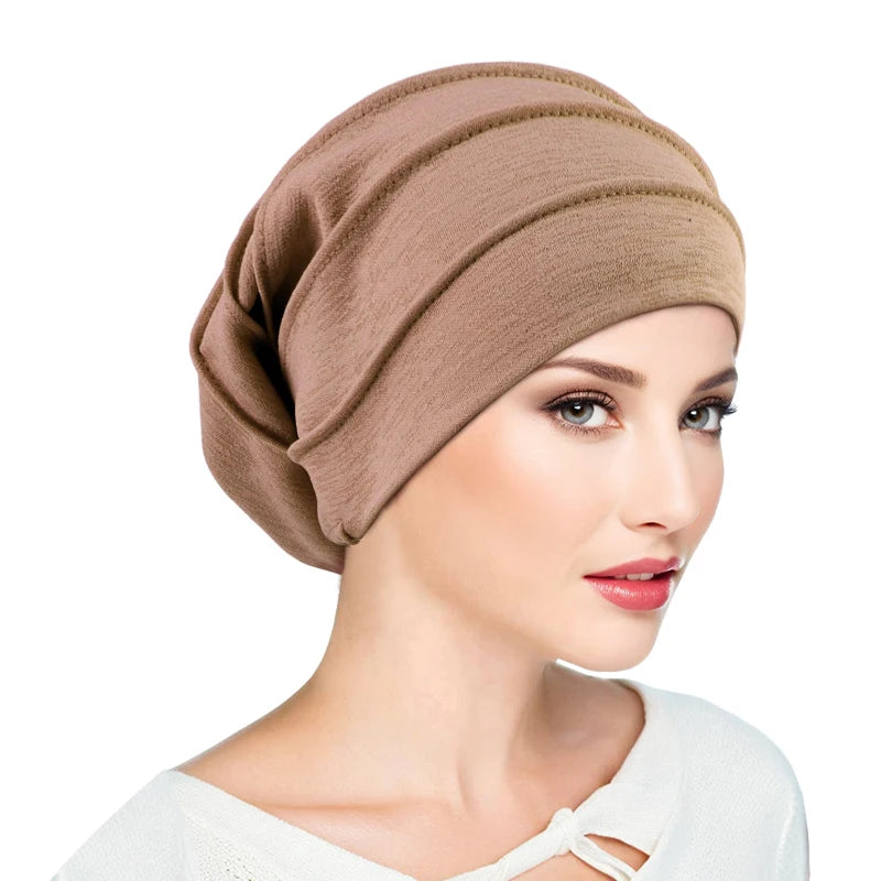 Gorro respirable para mujer, turbante Hijabs para mujer, gorro de tela elástica para la cabeza, gorro suave con volantes para quimio contra el cáncer, bufanda musulmana, venta al por mayor