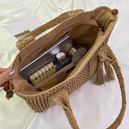 Bolso De Mano Tejido Vintage Mujer Playa Verano Cruzado