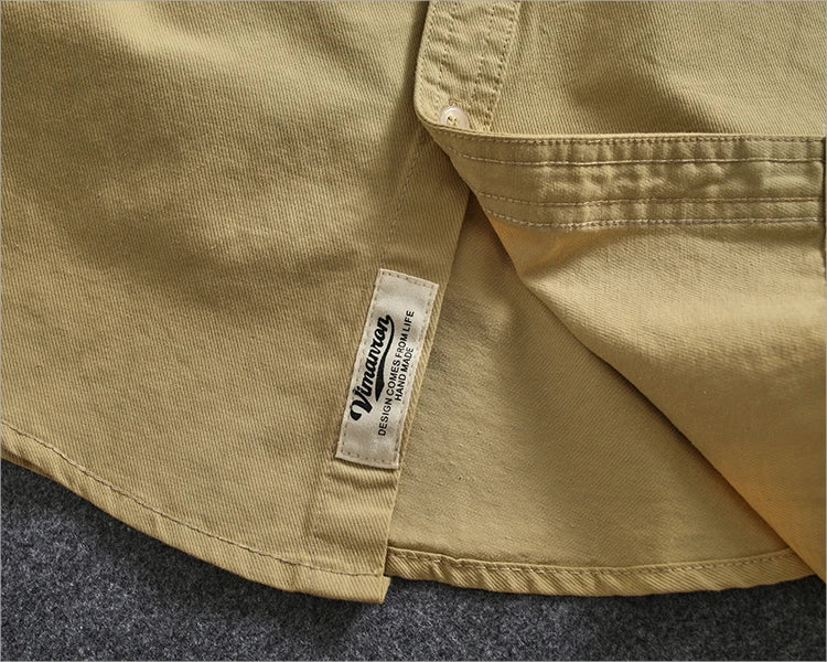 Camisa Informal Hombre | Algodón Retro | Bolsillo Tubo | Manga Corta | Ticotrendy