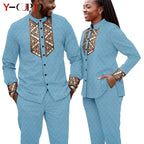 Conjunto Jacquard Africano Boda Pareja | Blusa y Pantalón | Tallas XS-6XL | Tico Trendy