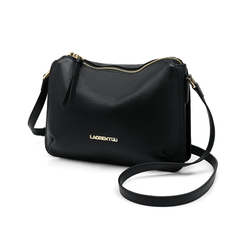 LAORENTOU bolso de hombro para mujer de piel auténtica 2025 Otoño Invierno bolso cruzado clásico bolso de moda que combina con todo elegante Oficina