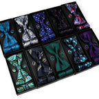 Set De Pajarita Pañuelo Gemelos Regalo Elegante Estilo Para Hombres
