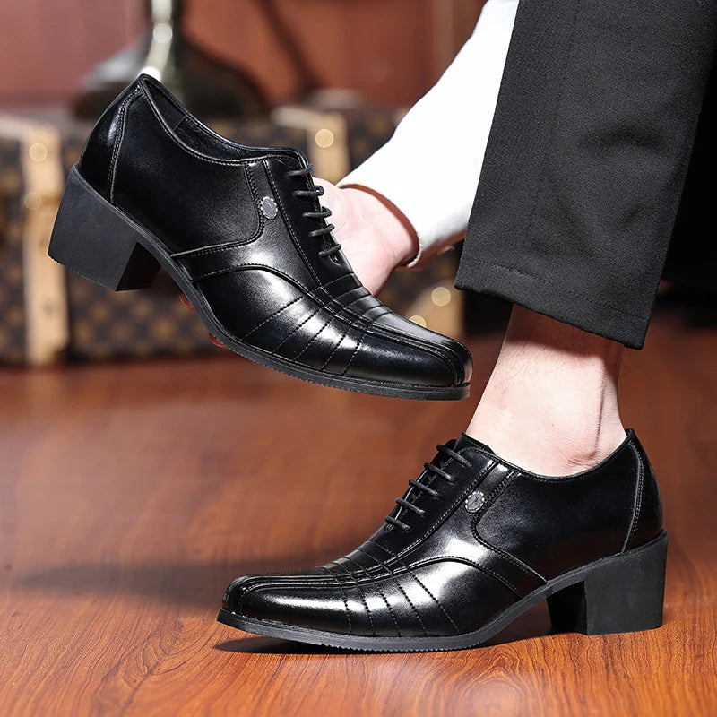 Zapatos Oxford Hombre Charol Elegantes Punta Puntiaguda Fiesta Boda | Alta Calidad