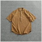 Camisa Lino Algodón Hombre | Estilo Retro | Manga Corta | Cuello Abierto | Ticotrendy Costa Rica