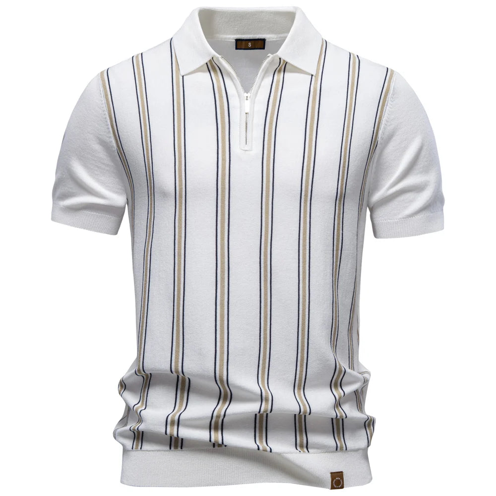 Polo Rayas Estilo Elegante Hombre | Manga Corta Suave Transpirable | Tallas S-XXL | Tico Trendy