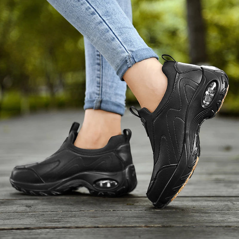 Zapatillas Informales Sin Cordones | Cuero con Cojín de Aire | Antideslizantes | Cómodas