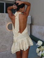 Vestido Elegante con Pliegues | Mangas Acampanadas