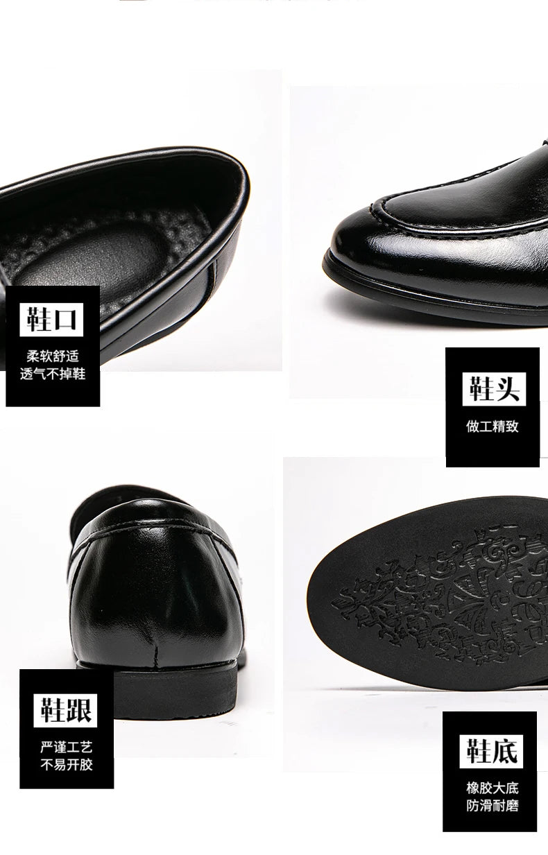 Zapatos de vestir para hombre, mocasines de cuero social, talla grande 48, zapatos de cuero casuales de negocios para hombre, zapatos clásicos de fiesta y oficina para hombre