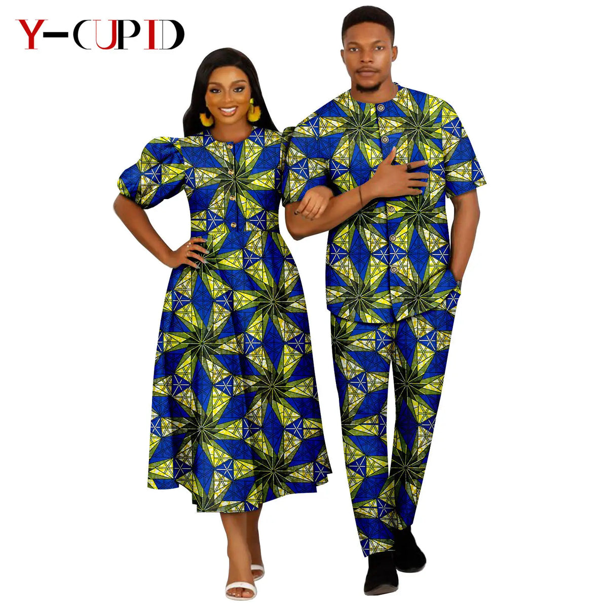 Vestido Estampado Africano Dashiki Pareja | Camisa y Pantalón | Tallas S-6XL | Tico Trendy