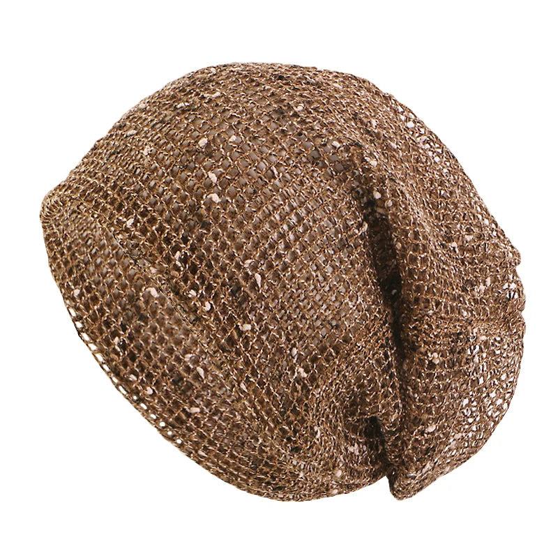 Nuevas Gorros de doble uso para mujer, gorros de malla de algodón para verano, gorros finos, gorros informales para exteriores, gorros con bufanda, Gorros para niñas