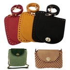Set de Accesorios de Cuero PU para Bolso DIY: Asa, Base y Solapa Tejida