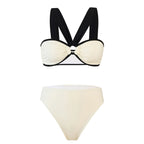 Conjunto de Bikini de Gasa de 3 Piezas - Traje de Baño Divisado para Playa