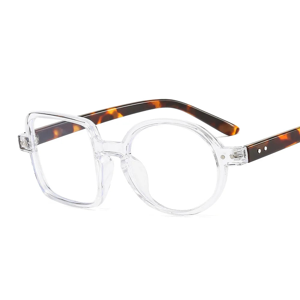 Montura Gafas Asimétricas Retro Redondas Cuadradas | Lentes Transparentes Unisex Ópticas