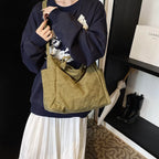 Bolso Mensajero Pana Retro Mujer Gran Capacidad Universitario