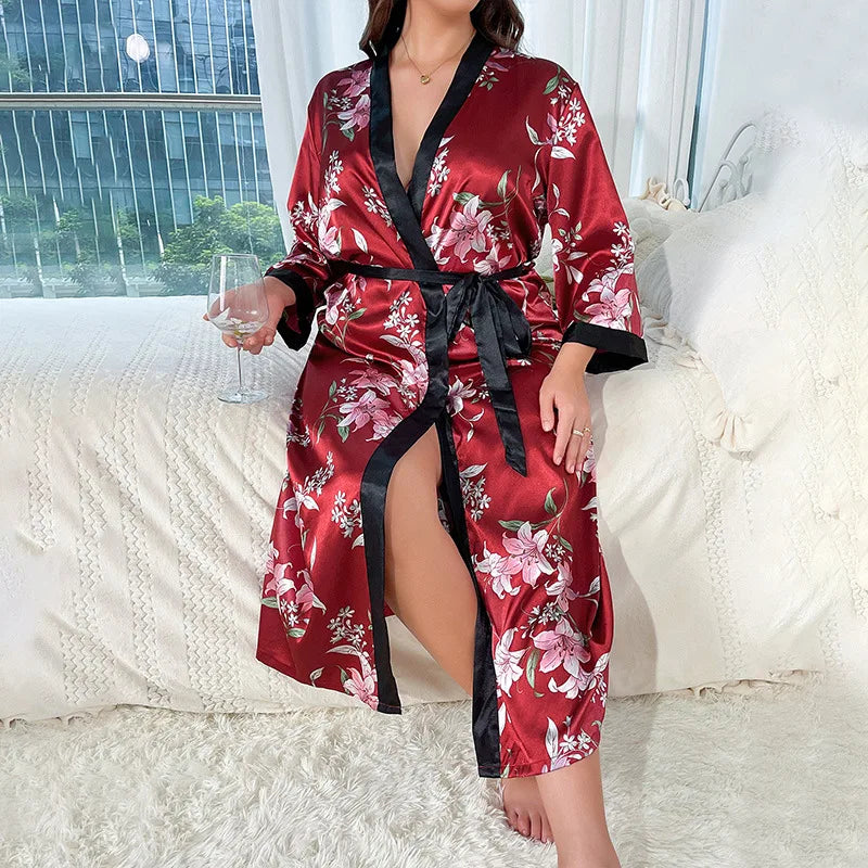 Pijama Holgado Estampado | Imitación Seda Talla Grande | Tico Trendy