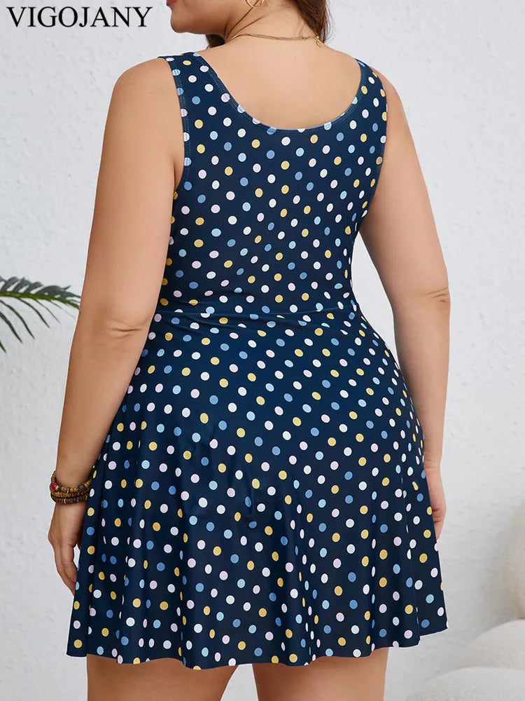 Tankini Estampado de Talle Largo con Tirantes
