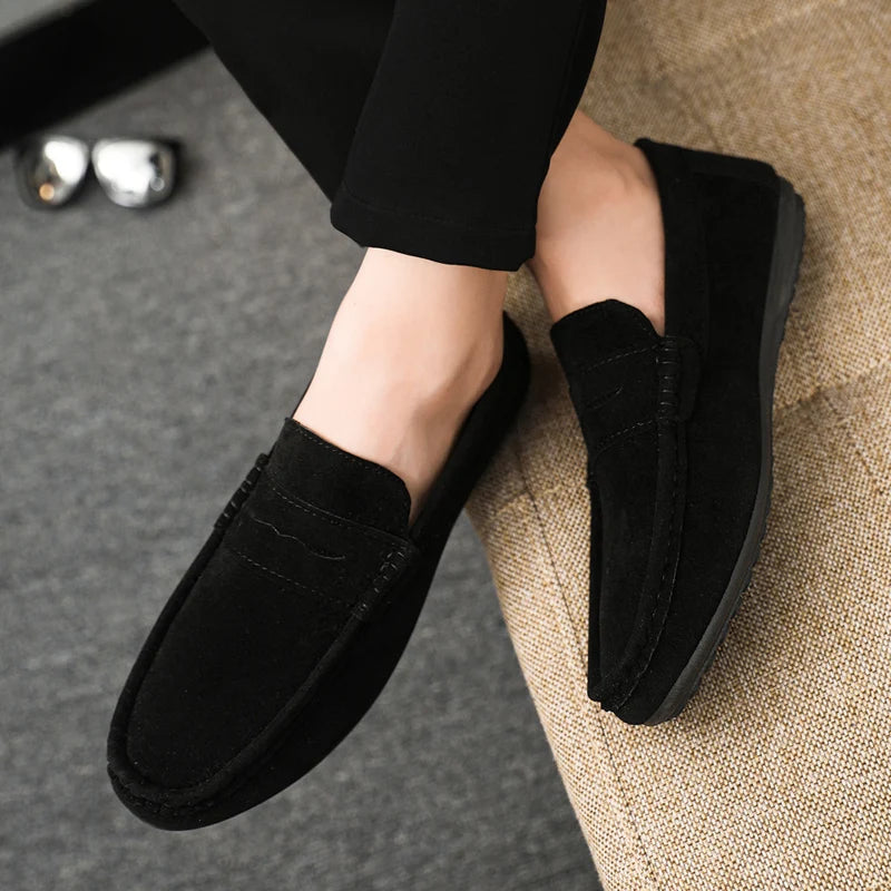 Mocasines Lona Hombre ∣ Transpirables Ligeros ∣ Conducción Zapatos Planos