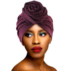 Turbante de flores grandes para Mujer, gorro Hijab musulmán, Bandana para quimio, sombrero africano, tocado para fiesta de boda, Turbante