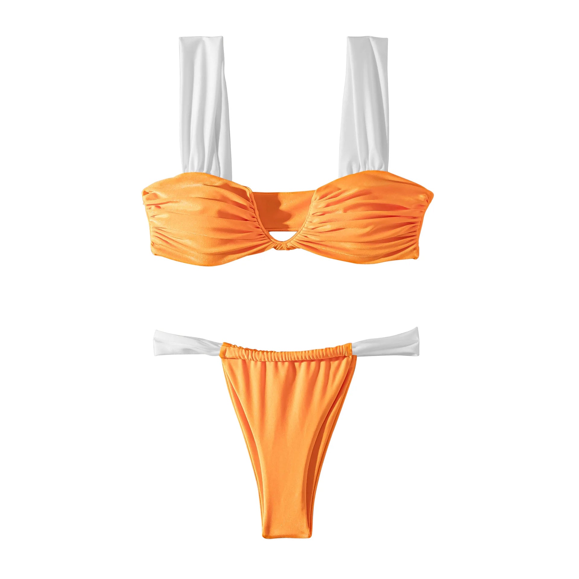 Bikini Triángulo con Tirantes Plegables y V Profundo - Sexy