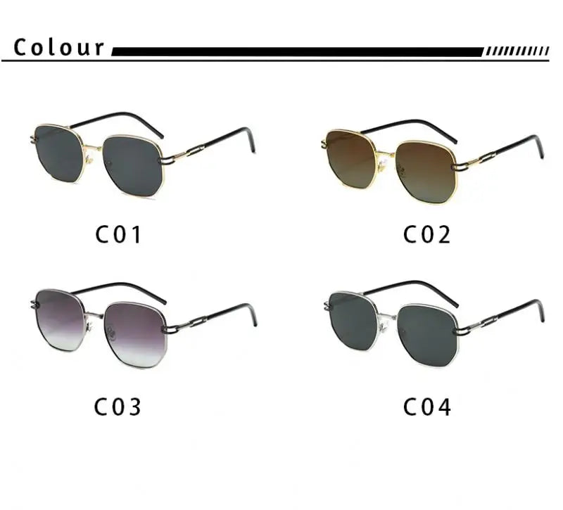 Gafas de Sol CATERSIDE Polarizadas | Lentes Poligonales | Montura Metal | UV400