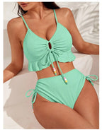 Bikini con Cordón y Volantes - Traje de Baño Sexy para el Verano Tico