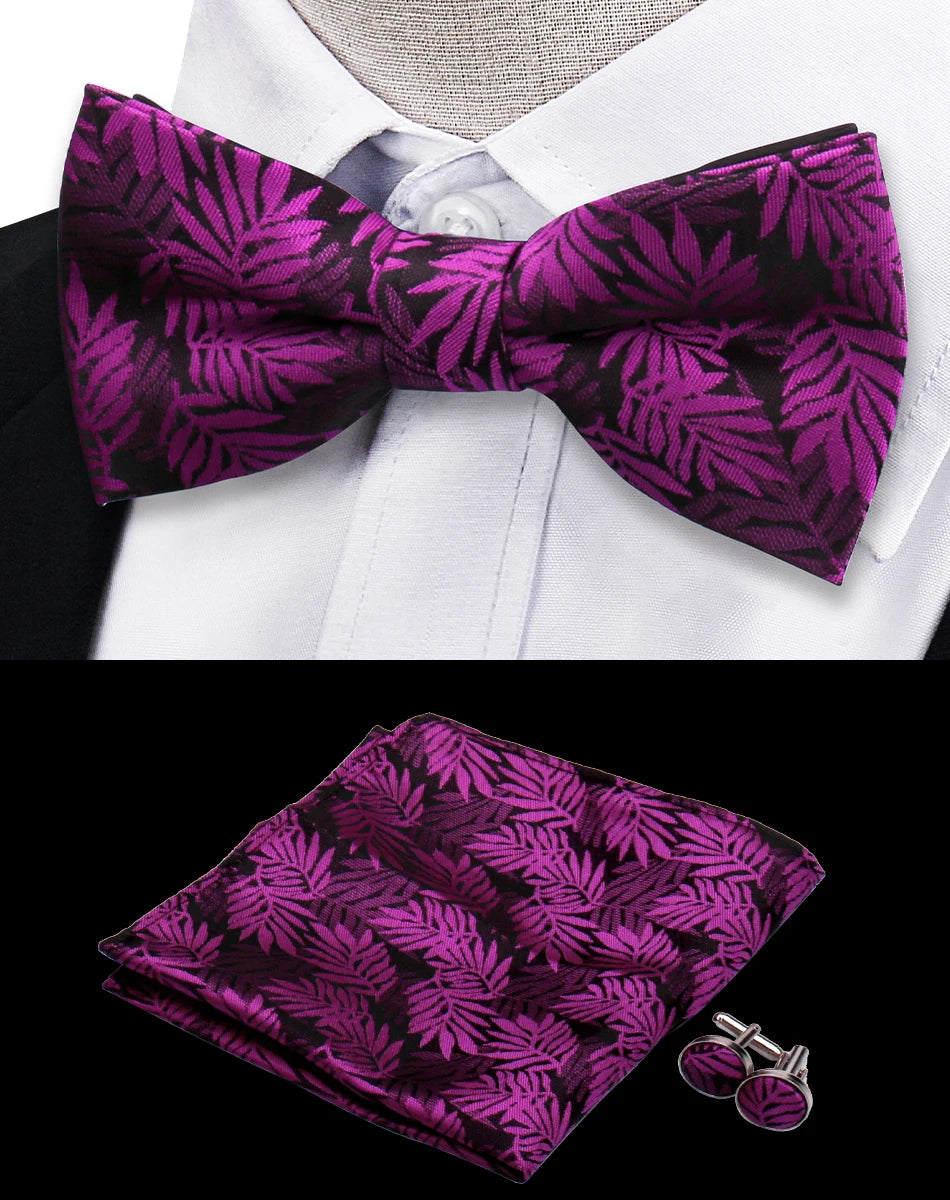 Conjunto Pajarita Pañuelo Gemelos Estilo Novedad Elegancia Pura Vida