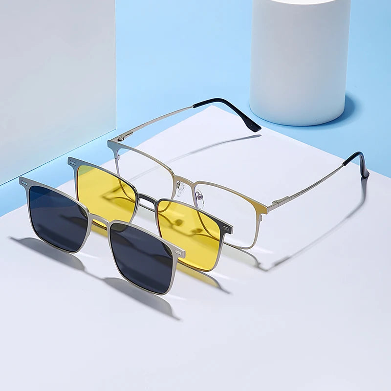 Gafas de Sol Caterside 3 en 1 | Montura Metálica | Lentes Magnéticas UV400 | Polarizadas