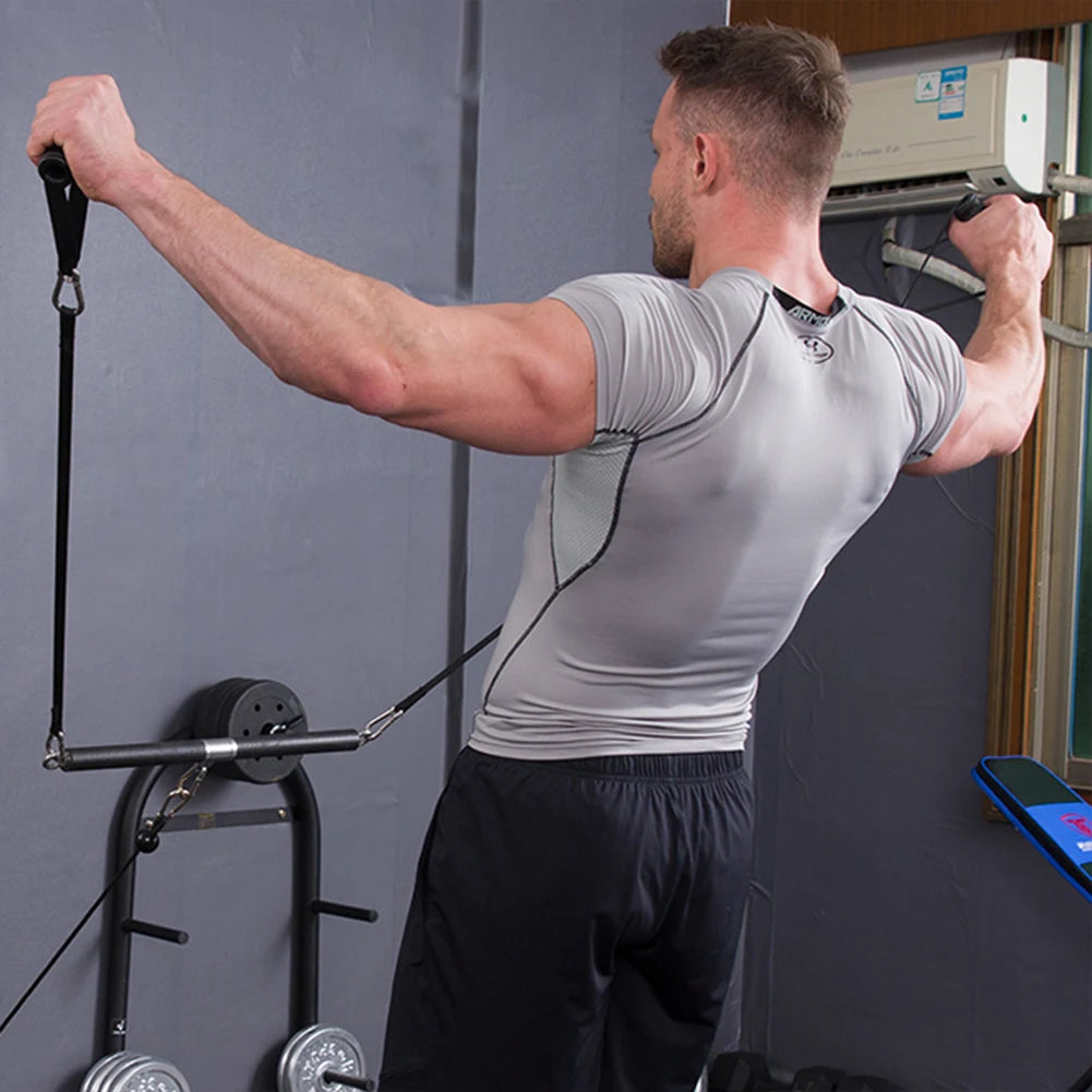 Tricep Rope Straight Bar Cable Machine Triceps Extension Straps for Chest Muscle Workout for Push Downs Crunches Facepulls