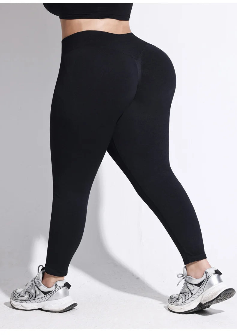 Pantalones de Yoga VEQKING para Mujer, Tallas Grandes, Leggings Deportivos Sin Costuras de Secado Rápido, Leggings de Gimnasio con Efecto Push-Up, Pantalones de Entrenamiento de Alta Elasticidad
