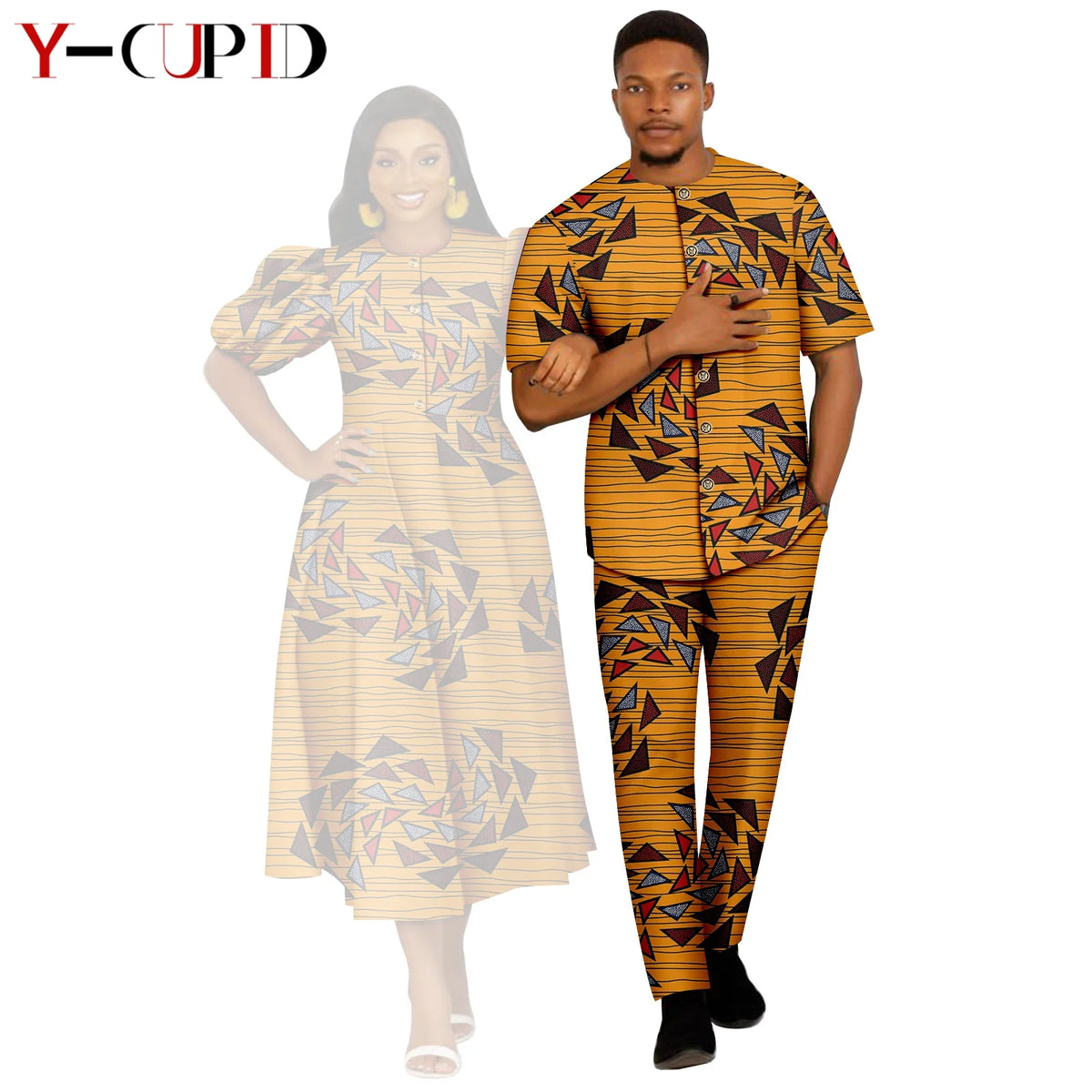 Vestido Estampado Africano Dashiki Pareja | Camisa y Pantalón | Tallas S-6XL | Tico Trendy