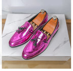 Zapatos Hombre Charol Morados Lujo Boda Fiesta Punta Puntiaguda | Talla 47
