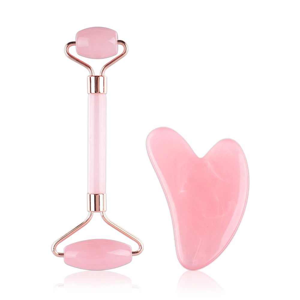 Rodillo y Gua Sha de Resina Natural para Masaje Facial y Corporal