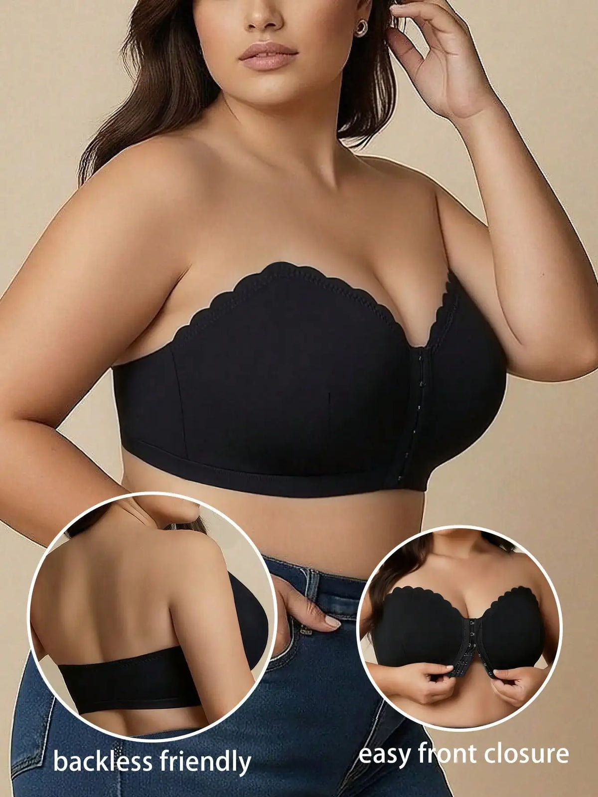 Sujetador Bandeau Sin Aros Cierre Frontal | Tico Trendy