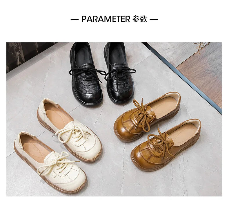 Mocasines Étnicos de Cuero Genuino | Talla Grande | Sin Cordones | Estilo Retro 2025