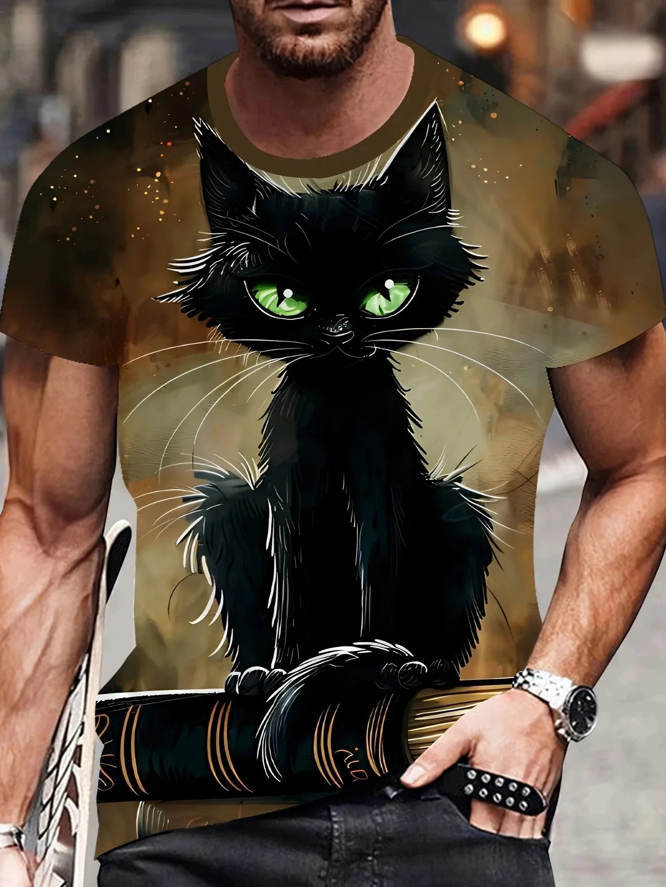 Camiseta Hombre Verano Estampado Animal 3D | Manga Corta Secado Rápido Vintage