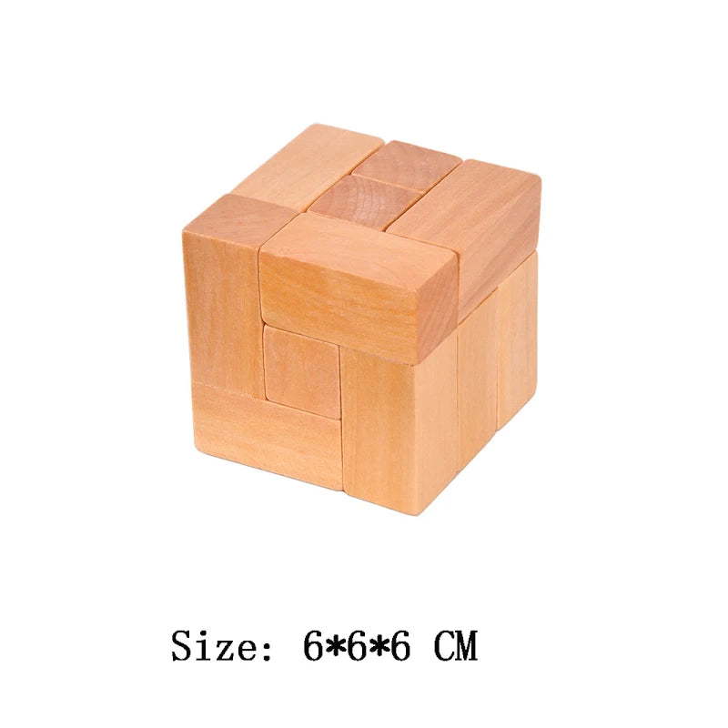 Rompecabezas clásico De Madera 3D para adultos y niños, cabeza De cabeza, Juguetes Para el desarrollo del cerebro