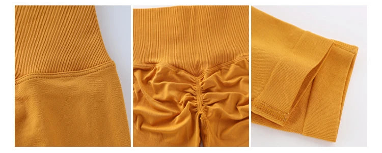 VEQKING, pantalones de Yoga de cintura alta para mujer, mallas deportivas sin costuras para realzar la cadera, mallas elásticas sólidas de realce para gimnasio, pantalones de entrenamiento para Fitness