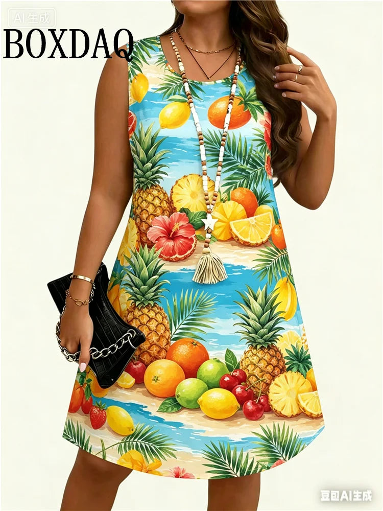 Vestido de Conchas Marinas Bohemio | Sin Mangas para Playa y Fiesta | Midi Holgado Talla Grande | Tico Trendy