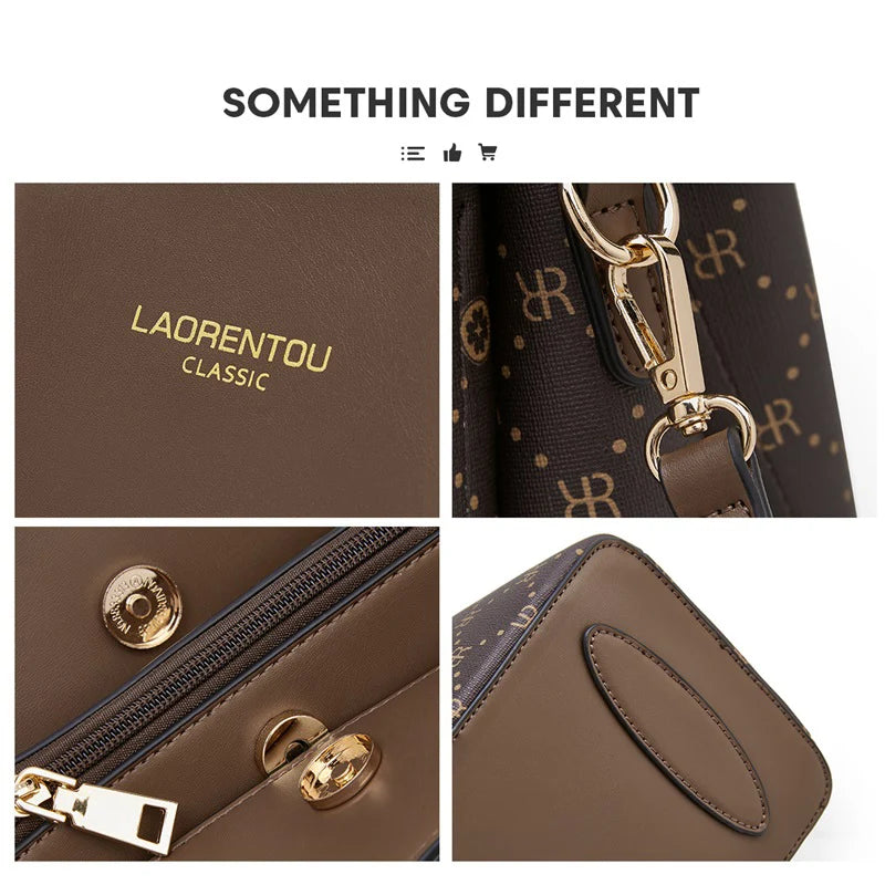 Marca LAORENTOU, bolso de mano de cuero sintético para mujer, bolso de hombro clásico para Otoño e Invierno 2025, bolso de mano de gran capacidad para trabajo de oficina