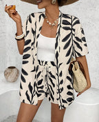 Conjunto Corto de Verano | Estampado Geométrico | Blusa y Shorts Sueltos | Ticotrendy