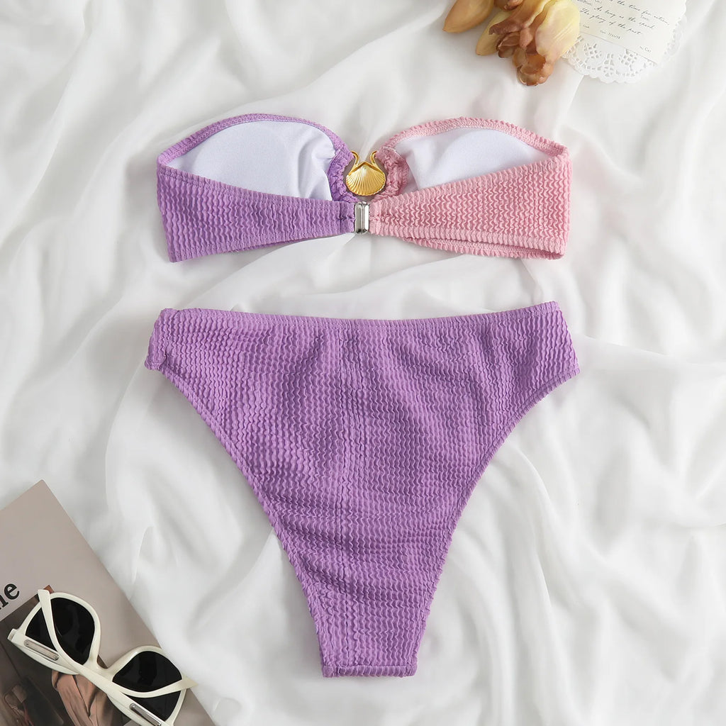Bikini de Dos Piezas con Concha - Top Sexy para Playas de Guanacaste